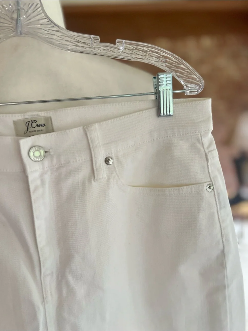 J. Crew White Raw Frayed Hem Denim Mini Skirt 30 Classic